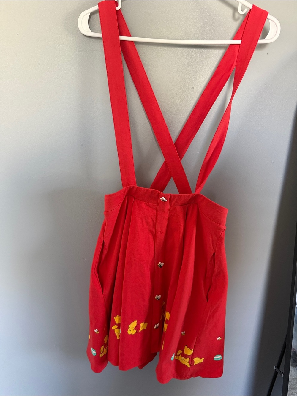 Disney Red Pinafore Mini Dress with Yellow Accents